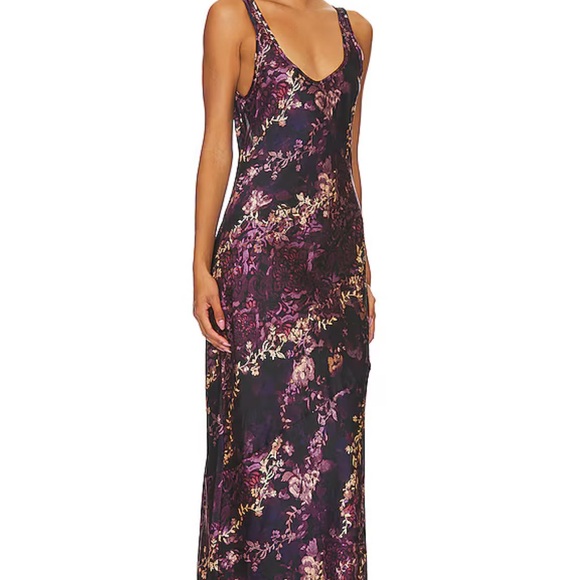NWT Free People Worth The Wait Slip Dress in Purple Black Combo | Size Medium - Picture 8 of 9